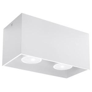 Biały Prostokąt Quad Maxi Plafon Lampa Sufitowa Kwadrat