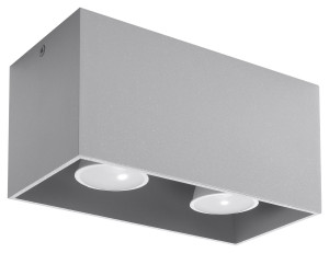 Szary prostokąt QUAD MAXI plafon lampa sufitowa kwadrat