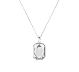 Naszyjnik srebrny 925 Swarovski - prostokąt