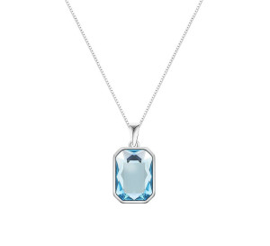 Naszyjnik srebrny 925 Swarovski - prostokąt