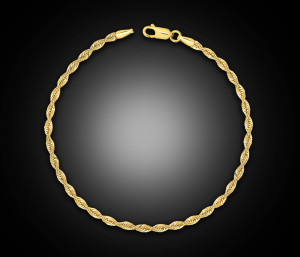 Złota bransoletka 585 kordel korda