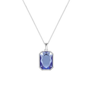 Naszyjnik srebrny 925 Swarovski - prostokąt