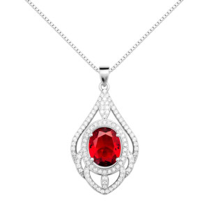 Naszyjnik srebrny 925 z diamentowymi cyrkoniami - fantazyjny
