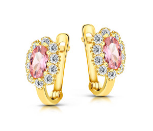 Złote kolczyki 333 dla dziewczynki - kwiatki