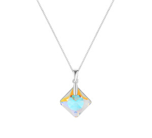 Naszyjnik srebrny 925 Swarovski - kwadrat