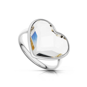 Srebrny pierścionek 925 z kryształem Swarovski - serce