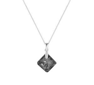 Naszyjnik srebrny 925 Swarovski - kwadrat