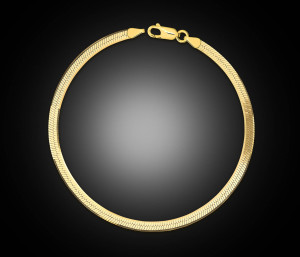 Złota bransoletka 585 elegancka taśma, żmijka