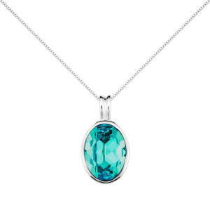 Naszyjnik srebrny 925 Swarovski - elipsa