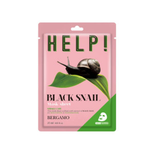 BERGAMO - HELP! Black Snail Mask Sheet, 25ml - Ujędrniająco-wygładzająca maska w płachcie