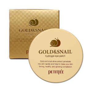 Petitfee - Gold & Snail Hydrogel Eye Patch, 60szt - hydrożelowe płatki pod oczy ze złotem