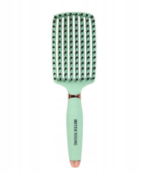 SISTER YOUNG - OVIA FRESH MINT BV - Szczotka do Włosów z Naturalnego Włosia Dzika z Wentylacją, Miętowa
