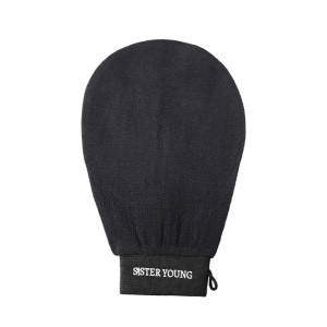 SISTER YOUNG - Nova Body Glov Black, Złuszczająca rękawica do peelingu ciała, Czarna
