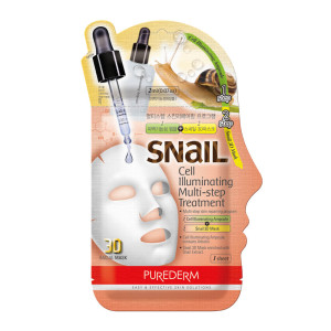 PUREDERM - 2-etapowy koreański zabieg rozjaśniający na twarz, 2g + 23g