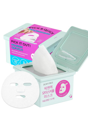 Dewytree - PICK AND QUICK Moisture Full Mask 30szt - 30 masek w płchcie o działaniu nawilżającym