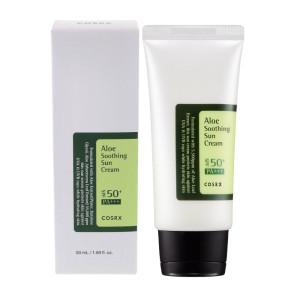 COSRX - Aloe Soothing Sun Cream, SPF50+ PA+++, 50ml - lekki krem z filtrem o działaniu kojącym
