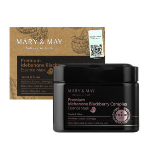 Mary&May - Premium Idebenone Blackberry Complex Ampoule Mask, 20 szt - zestaw 20 masek w płachcie