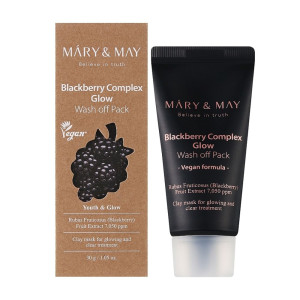 Mary&May - Blackberry Complex Glow Wash off Pack, 30g - maska do twarzy o działaniu rozświetlającym