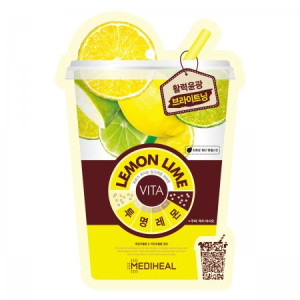 MEDIHEAL - Lemonlime Vita Mask, maska rozświetlająco-energetyzująca z cytryną i limonką, 20ml