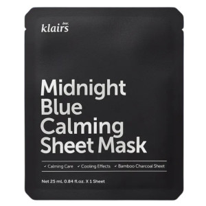 KLAIRS - Midnight Blue Calming Sheet Mask, 25 ml - kojąca maseczka w płachie