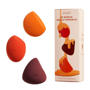Jessup - My Magical Makeup Sponges II, 3 szt. - zestaw gąbek do makijażu w odcieniach brązu i pomarańczy