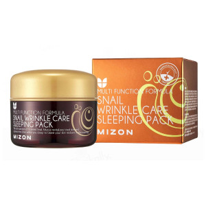 MIZON - Snail Wrinkle Care Sleeping Pack, 80 ml - przeciwzmarszczkowy krem-maska na noc