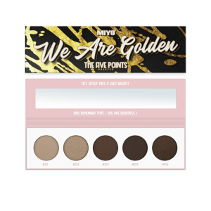 MIYO - Five Points 01 We Are Golden, 6.5g - paleta 5 cieni do powiek w odcieniach brązu i beżu