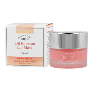 Petitfee - Oil Blossom Lip Mask Camelia Seed Oil, 15g - nawilżająca maseczka do ust na noc