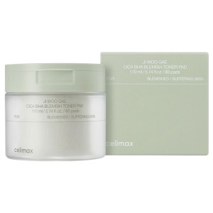 celimax - Ji Woo Gae Cica BHA Blemish Toner Pad, 60 szt - kojąco-złuszczające płatki do twarzy