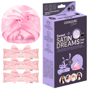 GLOV - Sweet Satin Dreams Hair Set Pink - zestaw do stylizacji włosów podczas snu