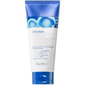 Farmstay - Collagen Water Full Moist Peeling Gel, 180 ml - delikatny peeling do twarzy typu gommage