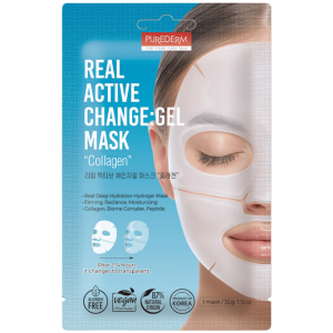 PUREDERM - Real Active Change: Gel Mask ,,Collagen'', 32 g - hydrożelowa maska do twarzy z kolagenem