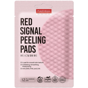 PUREDERM - Red Signal Peeling Pads, 12 szt - peelingująco-złuszczające płatki do twarzy