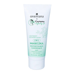 ORIENTANA - Maseczka oczyszczająca do twarzy 2w1 - 4 glinki z algami i olejem tamanu, 50 ml