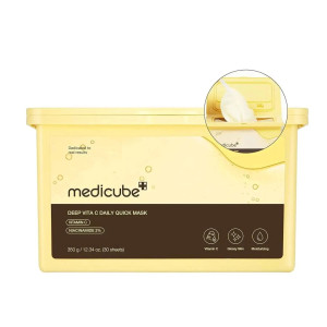 Medicube - Deep Vita C Daily Quick Mask, 30 szt. - zestaw rozświetlających masek do twarzy w płachcie