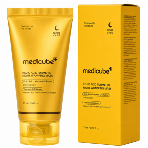 Medicube - Kojic Acid Turmeric Night Wrapping Mask, 75 ml - wygładzająca z kwasem kojowym
