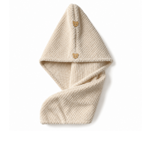 Ecarla Beżowy ręcznik, kapturek, turban do włosów, 1 szt