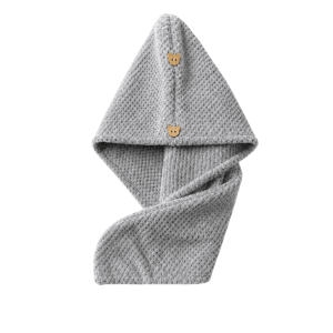 Ecarla Szary ręcznik, kapturek, turban do włosów, 1 szt