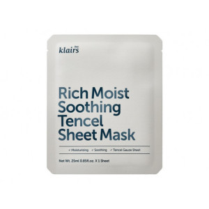 KLAIRS - Rich Moist Soothing Tencel Sheet Mask - Kojąca maska w płachcie, 25ml