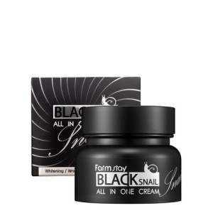 FARMSTAY - Black Snail All-In-One Cream, Krem z ekstraktem ze śluzu czarnego ślimaka, 100ml