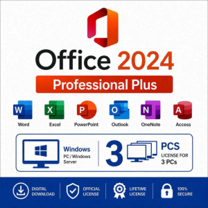 Microsoft Office 2024 Professional Plus para 3 PCs
