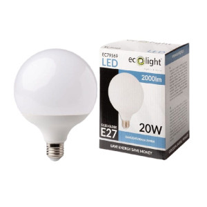 Żarówka LED E27 20W GLOBE G120 biała zimna