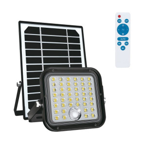 Naświetlacz LED SOLARNY MHCS 10W Premium biały neutralny z czujnikiem ruchu + pilot