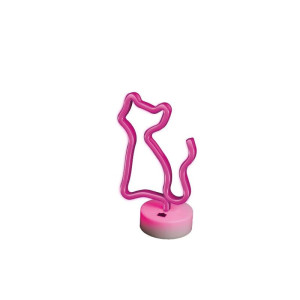 Neon dekoracyjny LED KOT na podstawce różowy + USB FSNE02 Forever Light