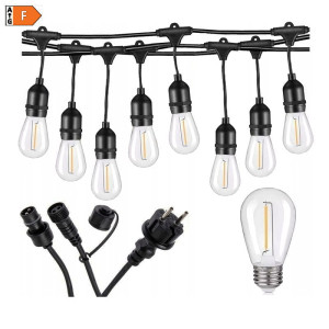 Girlanda ogrodowa 230V 15xE27 LED 15m 1W łańcuch biała ciepła