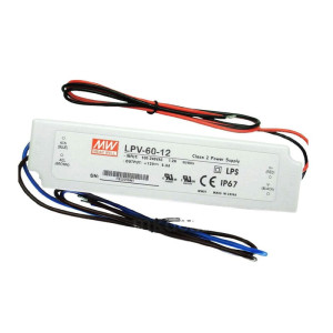 Zasilacz LED MeanWell 60W 12V DC 5A hermetyczny