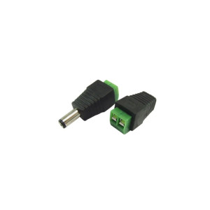 Wtyk DC 2,1 x 5,5 mm zaciskami do montażu