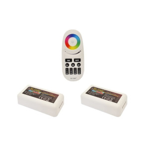 Komplet na 2 strefy - pilot z klawiszami klasycznymi 4 - strefowy LED RGB, RGBW + 2 x odbiornik LED RGB