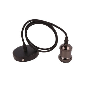 Lampa, oprawa zwieszana 1xE27 aluminium - perłowa czerń