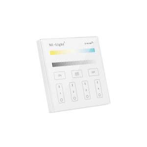 Pilot dotykowy T2 CCT RF 2.4G Mi-Light 4-strefowy szklany naścienny